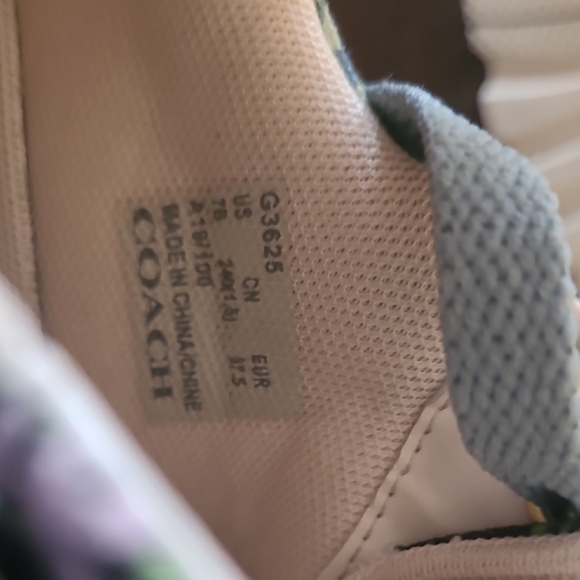 Coach Floral Blue Platform Lace-Up Sneakers for Women - Picture 5 of 6